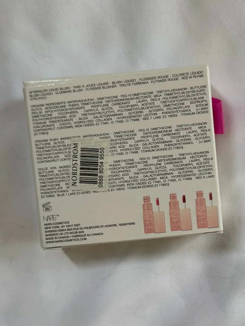 Nars Invite Only Mini Afterglow Liquid Blush Set Orgasm, Orgasm Rush, Dolce Vita